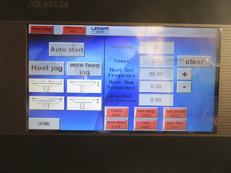 touch screen of High speed nail making machine